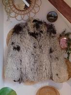 Vintage Mongoolse lammy schapenvacht Afghaanse winter jas, Niet ingevuld, Zwart, Maat 42/44 (L), Niet ingevuld