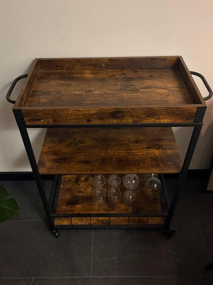Verrijdbaar Drankkastje - Stijlvol & Praktisch, Huis en Inrichting, Barren, Zo goed als nieuw, Ophalen