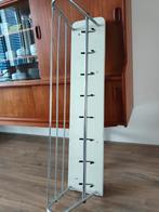 Retro kapstok chroom buizen, hoedenplank sixties Gispen look, Ophalen, Gebruikt, Hout, Cd's