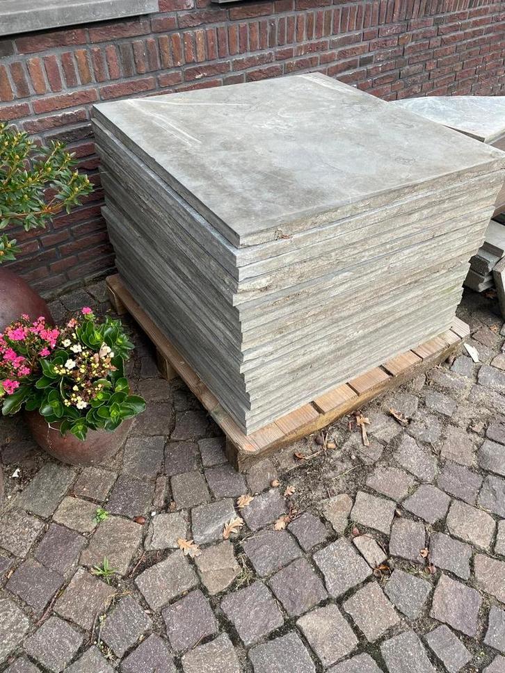 Chinees Hardsteen Tegel 80x80, Tuin en Terras, Tegels en Klinkers, Gebruikt, Terrastegels, Natuursteen, 10 m² of meer, Ophalen