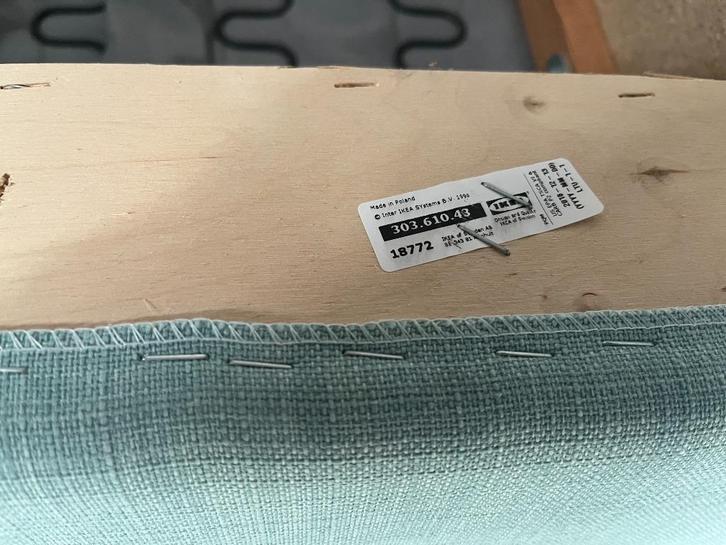 Ikea stoel met voetenbankje, Huis en Inrichting, Stoelen, Gebruikt, Eén, Hout, Stof, Overige kleuren, Ophalen