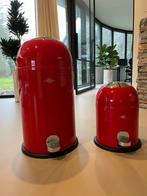 Wesco Kickmaster pedaalemmer 33 liter en 6 liter rood, Huis en Inrichting, Woonaccessoires | Prullenbakken, Ophalen, Overige materialen