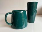 Vintage Arabia Teema Groen Schenkkan + Mokken Kaj Franck, Ophalen of Verzenden, Zo goed als nieuw, Overige stijlen, Kop(pen) en/of Schotel(s)