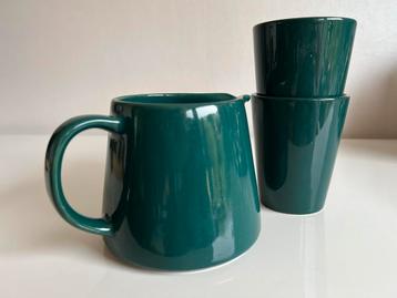 Vintage Arabia Teema Groen Schenkkan + Mokken Kaj Franck beschikbaar voor biedingen