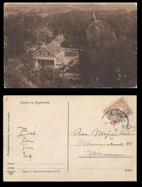 Schoorl in vogelvlucht 1914 Ansichtkaart  f-103 jdu Voor mee, Verzamelen, Ansichtkaarten | Nederland, Gelopen, Noord-Holland, Voor 1920