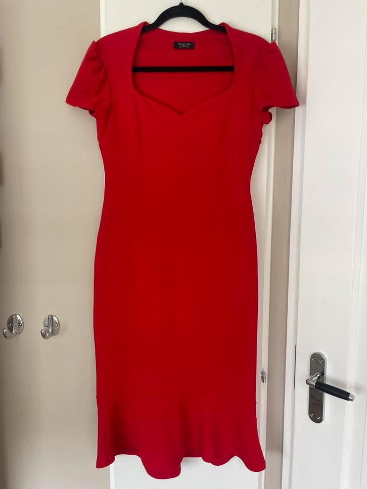 Vintage Chic for Top Vintage rode stretch jurk maat 40, Kleding | Dames, Jurken, Zo goed als nieuw, Maat 38/40 (M), Rood, Knielengte