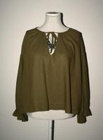 Blouse khaki linnen viscose mt 40 42 XL, Kleding | Dames, Verzenden, Maat 42/44 (L), Nieuw, Geen merk