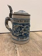 Oude Duitse Bierpul met Tinnen Deksel, Antiek en Kunst, Antiek | Keramiek en Aardewerk, Ophalen of Verzenden