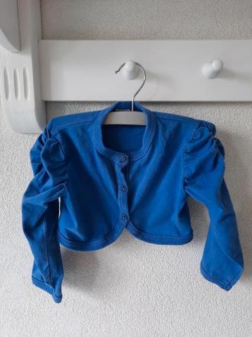 Dirkje Comfort Blauwe Bolero Vestje Pofmouwen Maat 80 beschikbaar voor biedingen