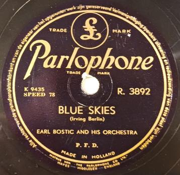 Earl Bostic and his Orch-Blue Skies/Mambolino 78 toeren beschikbaar voor biedingen