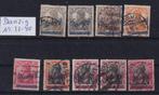 X232) Danzig Mi 32/40 €2700  opdruk geen garantie, Ophalen of Verzenden, Duitse Keizerrijk, Gestempeld