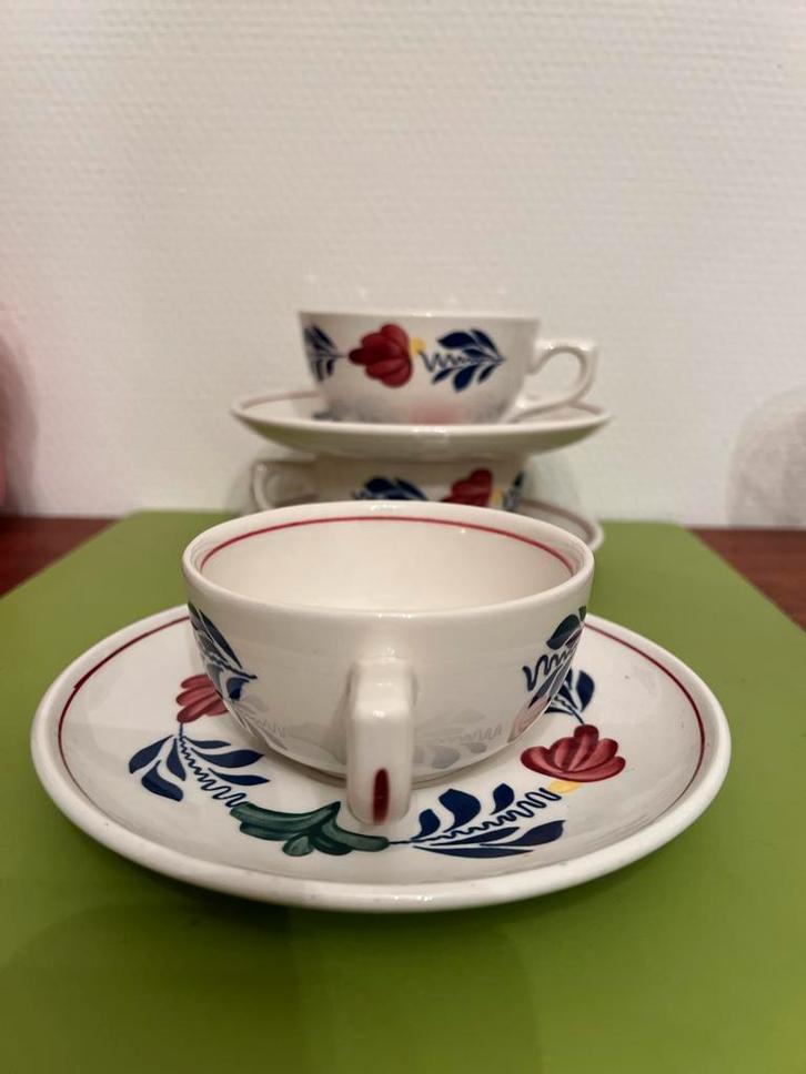 Royal Boch Boerenbont Kop en Schotel (3), Huis en Inrichting, Keuken | Servies, Zo goed als nieuw, Kop(pen) en/of Schotel(s), Boerenbont