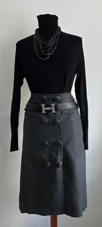 La Ligna lamsleren leren rok grijs 42, Maat 42/44 (L), Grijs, Onder de knie, Purdey la ligna