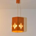 Zweedse oranje hanglamp sixties, Gebruikt, Ophalen of Verzenden, 60ies, Glas