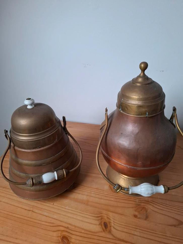 Antieke Koperen Potten - Set van 2, Antiek en Kunst, Antiek | Koper en Brons, Ophalen