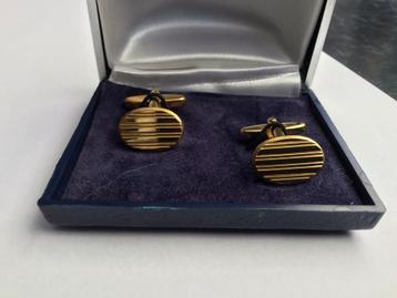 Vintage Goldplate Manchetknopen in Doos beschikbaar voor biedingen