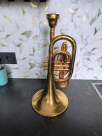 Bijenkorf kandelaar trompet 42 cm hoog, Kunststof, 25 tot 50 cm, Ophalen of Verzenden, Zo goed als nieuw