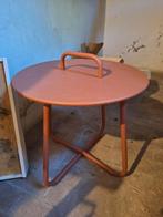 Mooi terracotta/roestkleurig tafeltje, Ophalen, 50 tot 100 cm, Rond, Zo goed als nieuw