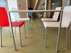 Metaform Industriële Italiaanse Tafel met 5 Stoelen, Huis en Inrichting, Stoelen, Gebruikt, Wit, Ophalen of Verzenden, Metaal