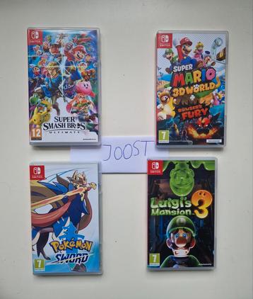 Nintendo switch spellen Mario en Pokemon ZGAN beschikbaar voor biedingen