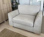 Comfortabele fauteuil / kleine 2-zitsbank – lichtgrijs/beige, Ophalen, Gebruikt, Tweepersoons, 75 tot 100 cm
