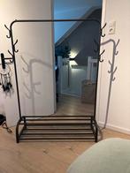 Zwart kledingrek met schoenenplank - 150cm hoog, Ophalen, Gebruikt, 100 tot 150 cm, Metaal