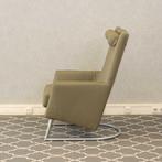 2x Montis Madonna fauteuils olijfgroen leder, Niet ingevuld, Niet ingevuld, Leer, Ophalen of Verzenden