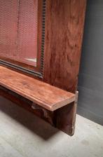 Grote antieke spiegel in eikenhouten lijst, passpiegel, Ophalen, Gebruikt, 100 tot 125 cm, Rechthoekig