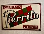 Emaille reclamebord Pierrito 1958 in mint staat. 35x29 cm, Ophalen of Verzenden, Zo goed als nieuw, Reclamebord