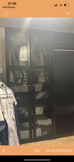 Ikea pax kast zwart met glazen deuren, 200 cm of meer, 50 tot 75 cm, 50 tot 100 cm, Ophalen of Verzenden