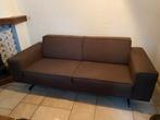 Donkerbruine 2,5-zits bank, Ophalen, Tweepersoons, Zo goed als nieuw, Rechte bank