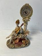 Te Koop : Vintage Klokje Ballerina met Mandoline Klok, Ophalen of Verzenden, Zo goed als nieuw, Analoog