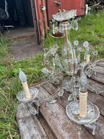 Brocante / vintage kroonluchter (kristal), Huis en Inrichting, Lampen | Kroonluchters, Ophalen, Gebruikt