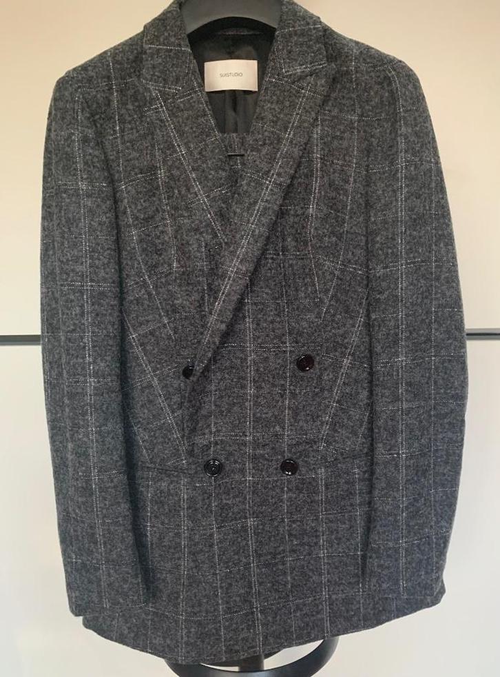SUISTUDIO pak – grijze ruit – Perla Baby Alpaca - maat 34R, Kleding | Dames, Jasjes, Kostuums en Pakken, Nieuw, Kostuum of Pak