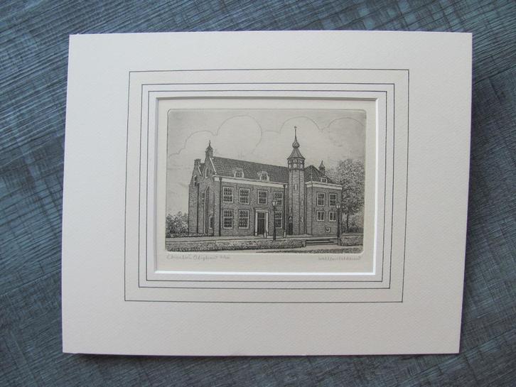 Charlois (Rotterdam) - twee etsen van Willem Veldhorst, Antiek en Kunst, Kunst | Etsen en Gravures, Ophalen of Verzenden