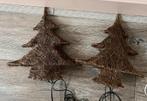 kerst 2 stuks kerstboom van bruin stro met verlichting, Diversen, Kerst, Gebruikt, Ophalen of Verzenden