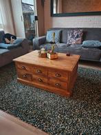 Teakhouten Salontafel met Lades, Ophalen, Gebruikt, 100 tot 150 cm, Teakhout