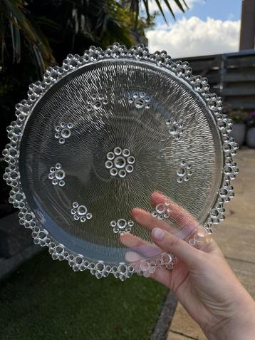Vintage glazen serveerbord 28 cm • Italië • Masserini Baracc beschikbaar voor biedingen