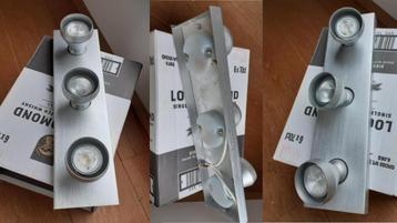Drie spots voor aan plafond, muur of in kast van 150 voor 50 beschikbaar voor biedingen