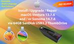 macOS Ventura 13.7.6+Sonoma 14.7.6 via USB3.2 Stick 64GB OSX, Ophalen of Verzenden, Nieuw, MacOS
