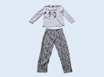 DISNEY wit zwarte Mickey & Minnie pyjama maat 128 ~ SJ2026