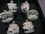 Set glazen kerstballen, met witte opdruk., Diversen, Kerst, Ophalen, Nieuw