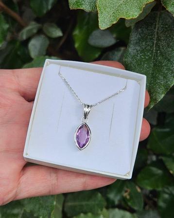 Amethist Ketting - Echt ZIlver beschikbaar voor biedingen