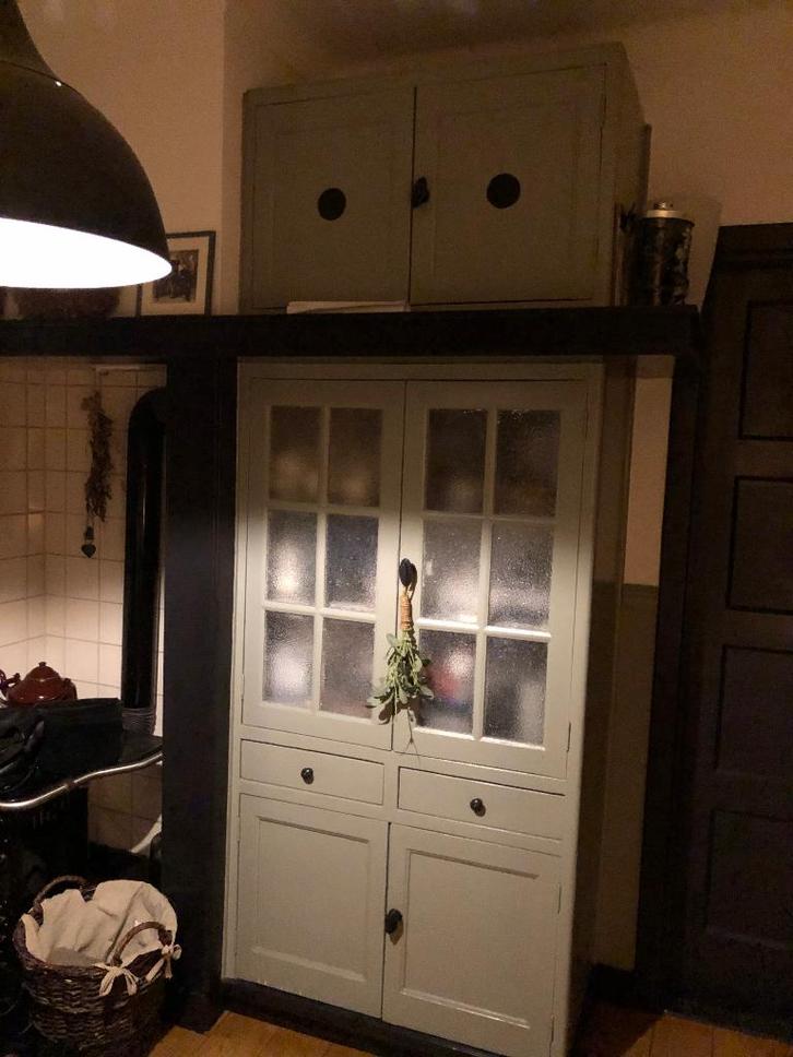 Vitrinekast inbouw 1937, Huis en Inrichting, Kasten | Vitrinekasten, Gebruikt, 200 cm of meer, 50 tot 100 cm, 25 tot 50 cm, Met lade(s)