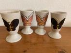 Mazagrans bekers met vlindermotief, Huis en Inrichting, Keuken | Servies, Ophalen of Verzenden, Zo goed als nieuw, Glas, Overige stijlen