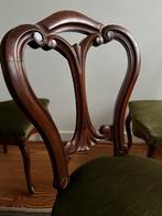 4 antieke mahoniehouten eetkamerstoelen in Biedermeier stijl, Ophalen