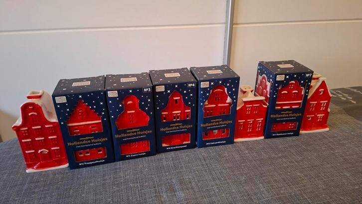 8 postcodeloterij huisjes 1 t/m 8, Diversen, Kerst, Nieuw, Ophalen of Verzenden