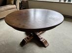 Massief ronde houten tafel, Ophalen, Gebruikt, 100 tot 150 cm, Rond