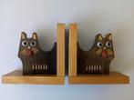 Boekensteunen. Hout. Poezen. Vintage Jaren 50/60, Ophalen of Verzenden, Zo goed als nieuw