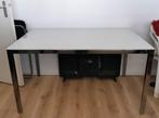 eettafel wit met chroom poten, Huis en Inrichting, Tafels | Eettafels, Ophalen, Gebruikt, 100 tot 150 cm, 50 tot 100 cm